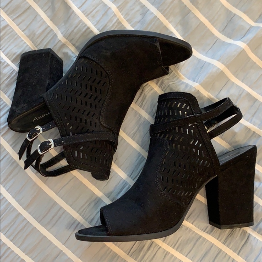 American Eagle Block Heel Peep Toe Booties